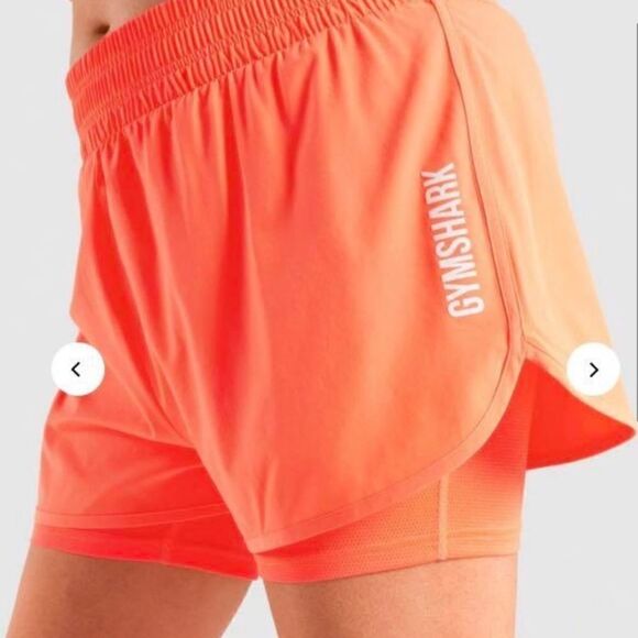 Gymshark Pulse Mid Rise Shorts Neon Orange - Picture 1 of 11